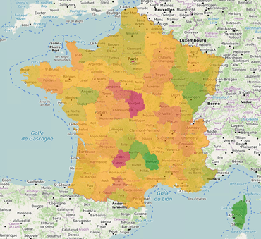 Nombre de cambriolages par département