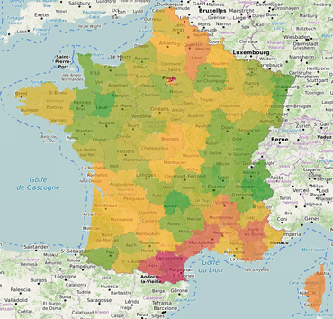 Taux de chômage par départemente