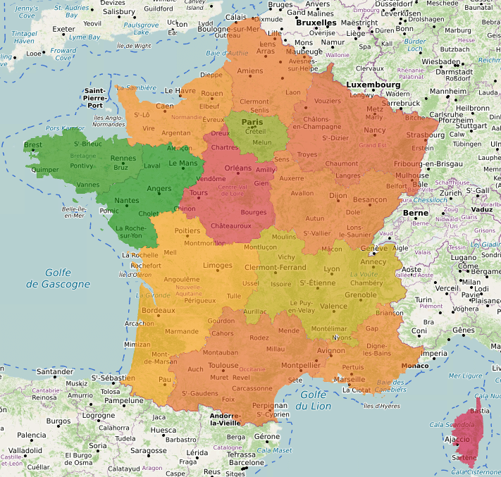 Offre sport et loisirs par région