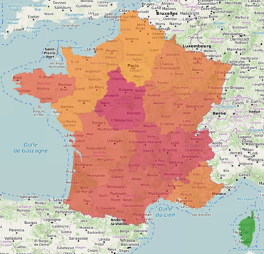 Nombre de cambriolages par région