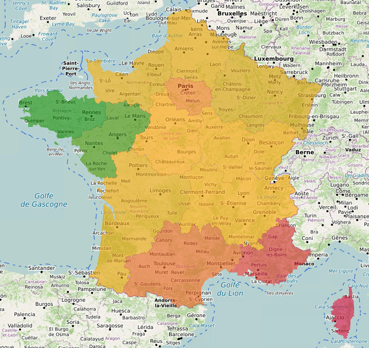 Score éducation et culture par région