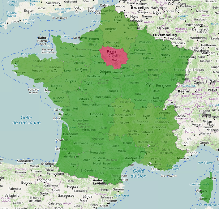 Densité de population par région