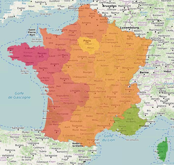 Vote Éric Zemmour par région