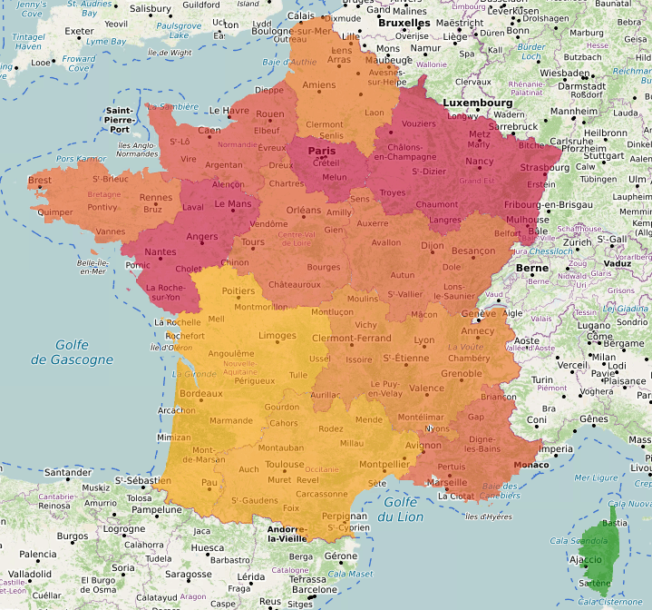 Vote Fabien Roussel par région