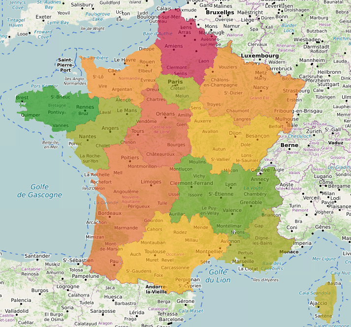 Résultats Yannick Jadot par région