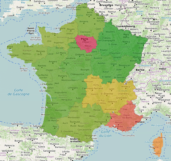 Prix immobilier moyen au m2 par région