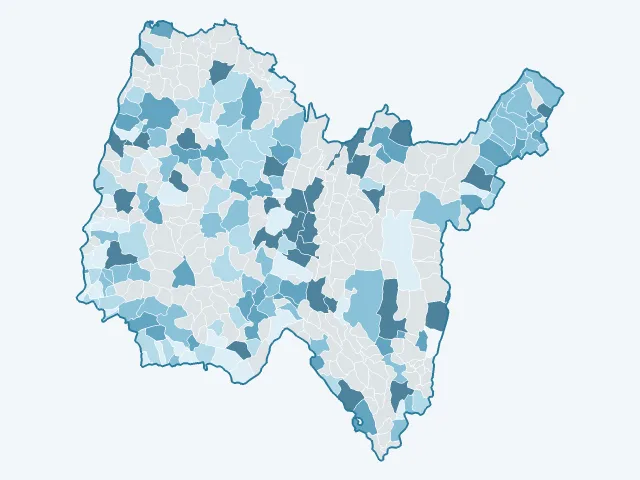 Carte de l'évolution des prix immobiliers dans l'Ain (01)