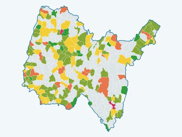 Carte de la satisfaction des habitants dans l'Ain (01)
