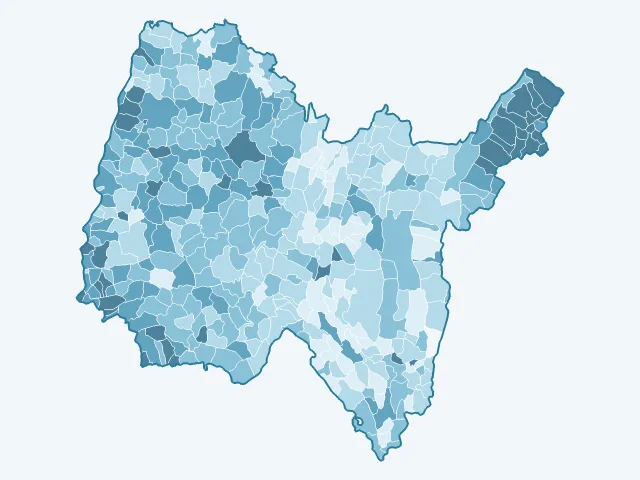 Carte du vote Emmanuel Macron dans l'Ain (01)