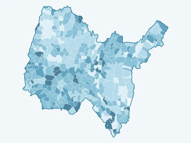 Carte du vote Éric Zemmour dans l'Ain (01)