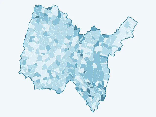 Carte du vote Fabien Roussel dans l'Ain (01)