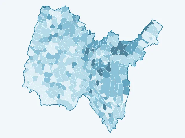 Carte du vote Jean Lassalle dans l'Ain (01)