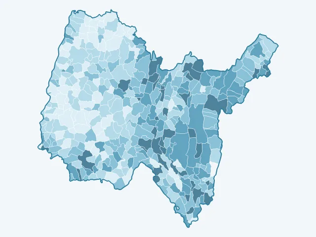 Carte du vote Jean-Luc Mélenchon dans l'Ain (01)