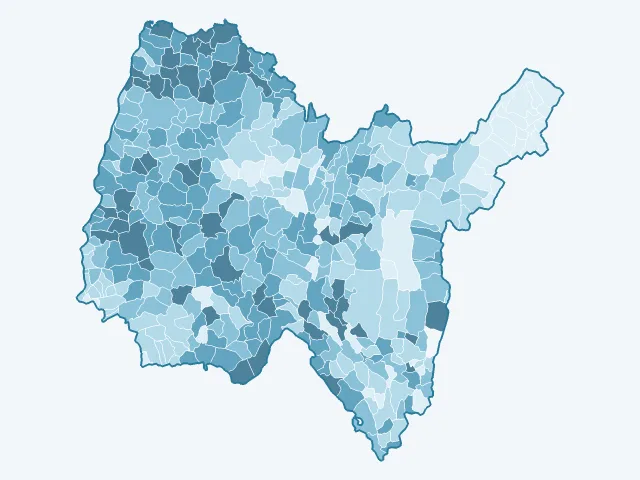 Carte du vote Marine Le Pen dans l'Ain (01)