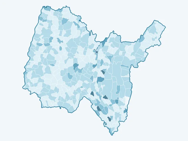 Carte du vote Nathalie Arthaud dans l'Ain (01)