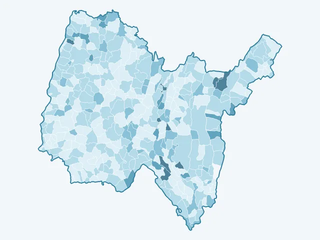 Carte du vote Philippe Poutou dans l'Ain (01)