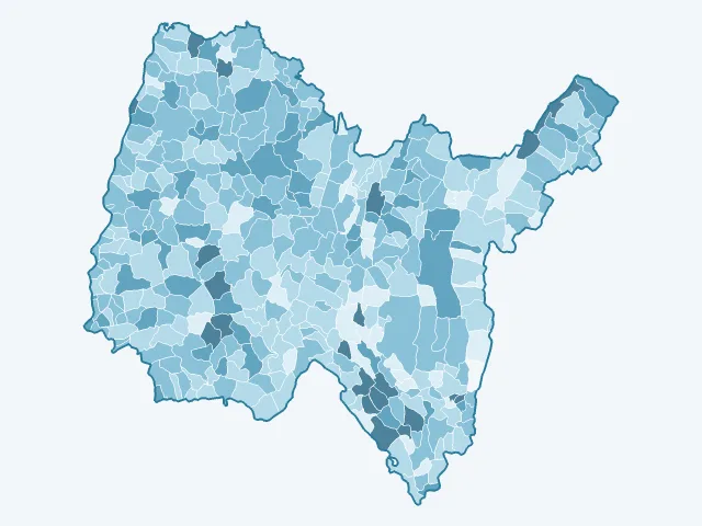 Carte du vote Valérie Pécresse dans l'Ain (01)