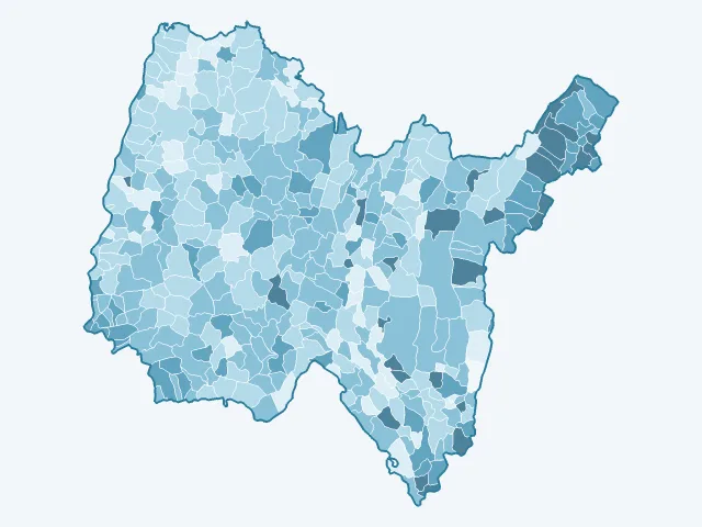 Carte du vote Yannick Jadot dans l'Ain (01)