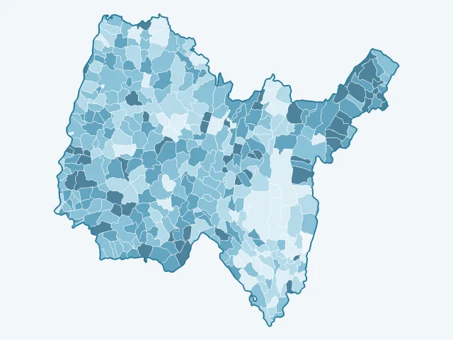 Carte de la population active dans l'Ain (01)