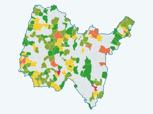 Carte du sentiment de sécurité dans l'Ain (01)