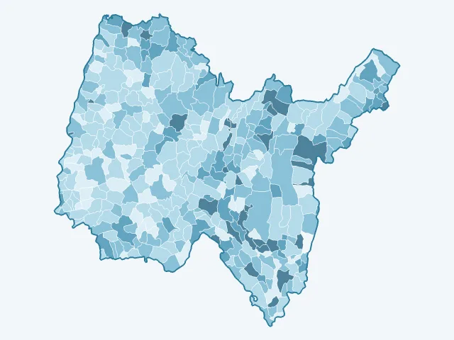 Carte du taux de chômage dans l'Ain (01)