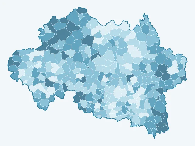 Carte de l'âge moyen dans l'Allier (03)