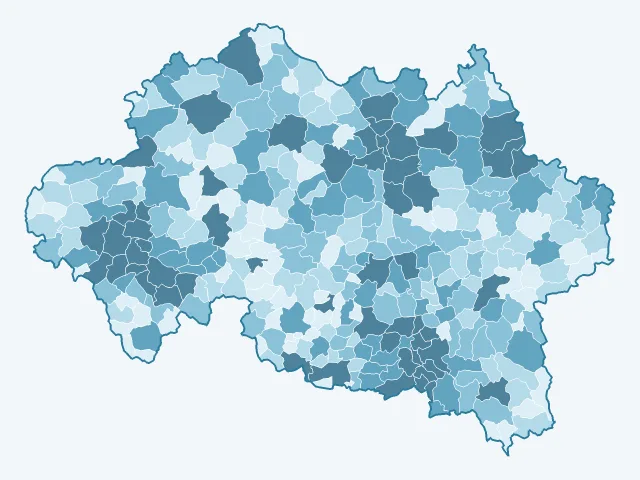 Carte du nombre d'habitants dans l'Allier (03)