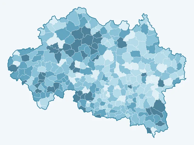 Carte du vote Jean-Luc Mélenchon dans l'Allier (03)