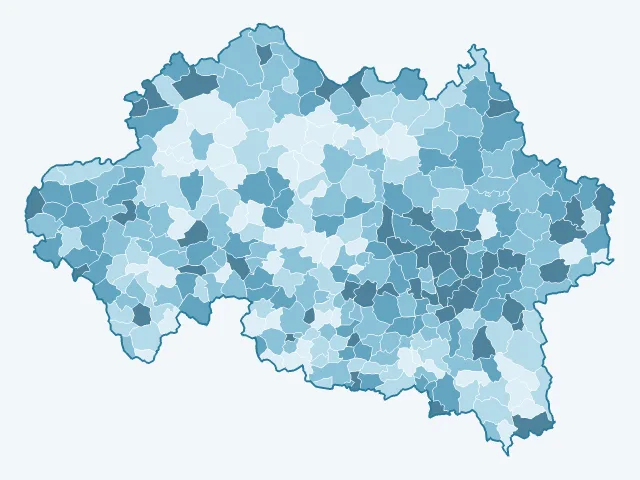 Carte du vote Marine Le Pen dans l'Allier (03)