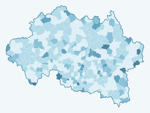 Carte du vote Nathalie Arthaud dans l'Allier (03)