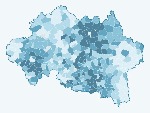 Carte du revenu moyen dans l'Allier (03)