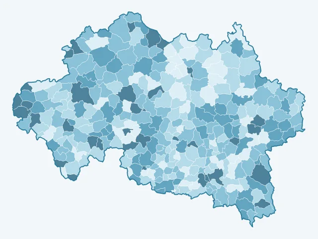 Carte du taux de chômage dans l'Allier (03)