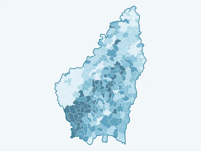 Carte du vote Jean-Luc Mélenchon dans l'Ardèche (07)