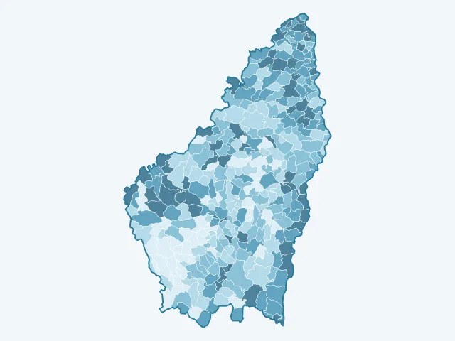Carte du vote Marine Le Pen dans l'Ardèche (07)