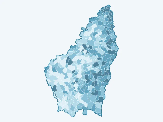 Carte de la population active dans l'Ardèche (07)