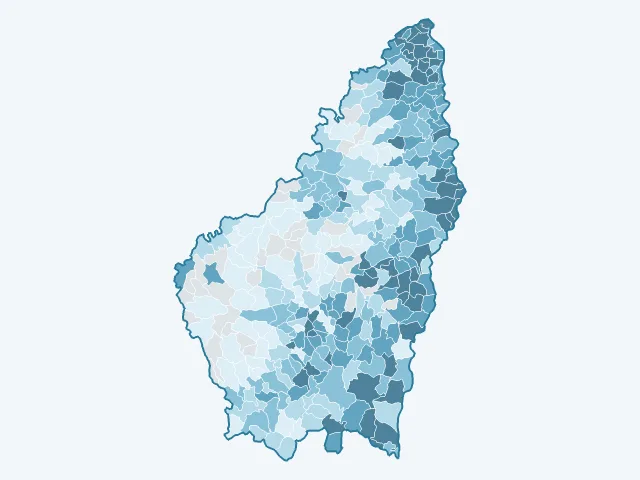 Carte du revenu moyen dans l'Ardèche (07)