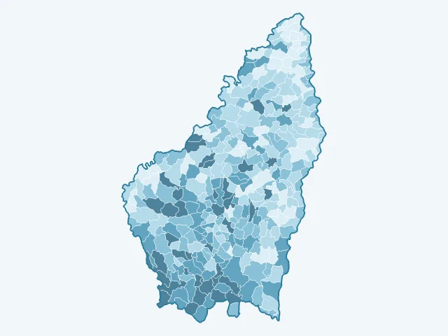 Carte du taux de chômage dans l'Ardèche (07)