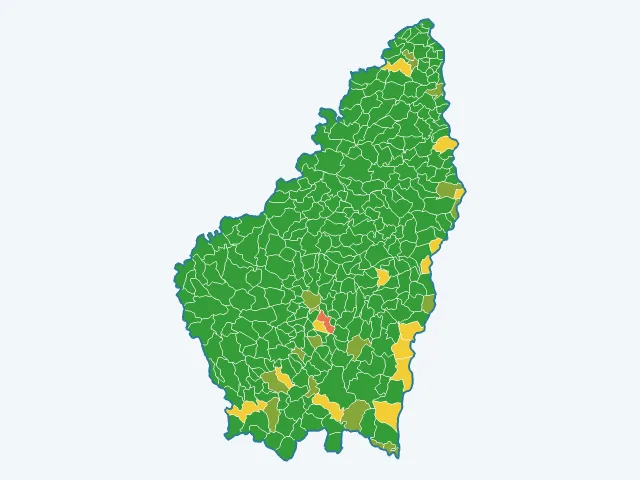 Carte de l'indice de tranquillité dans l'Ardèche (07)