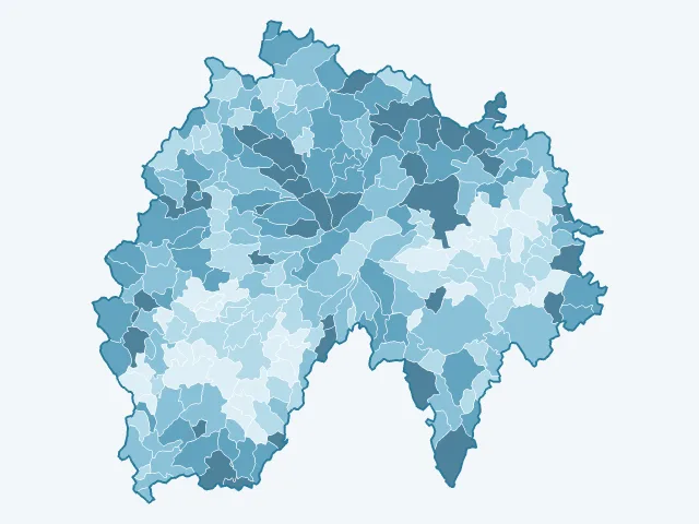 Carte de l'âge moyen dans le Cantal (15)