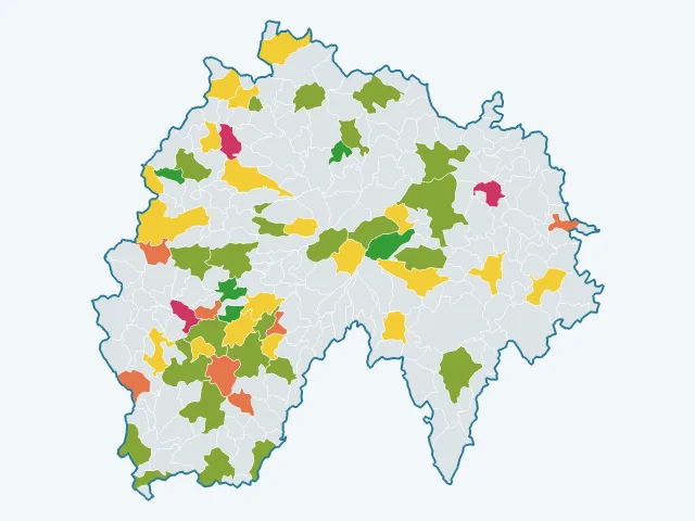 Carte de la satisfaction des habitants dans le Cantal (15)