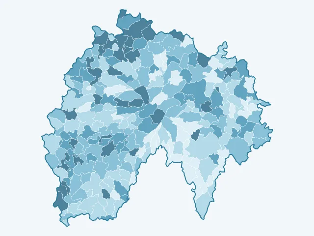 Carte du vote Jean-Luc Mélenchon dans le Cantal (15)