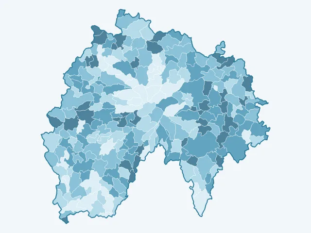 Carte du vote Marine Le Pen dans le Cantal (15)