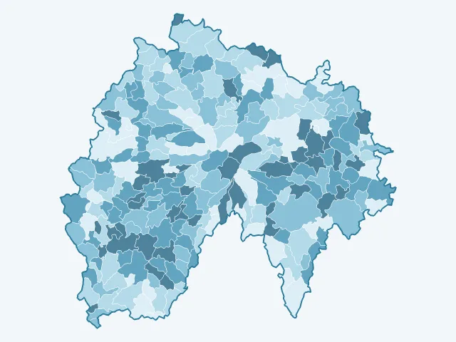Carte de la population active dans le Cantal (15)