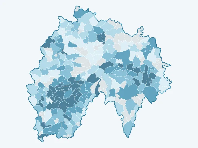 Carte du revenu moyen dans le Cantal (15)