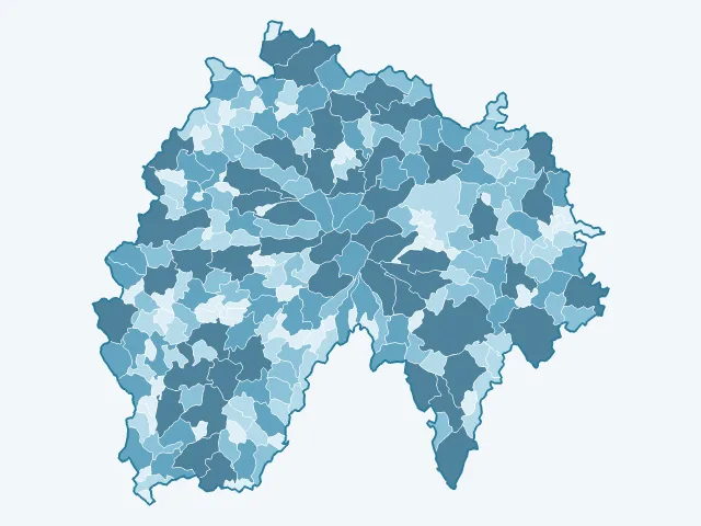 Carte de la superficie dans le Cantal (15)