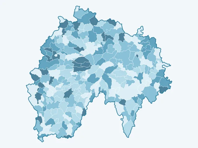 Carte du taux de chômage dans le Cantal (15)