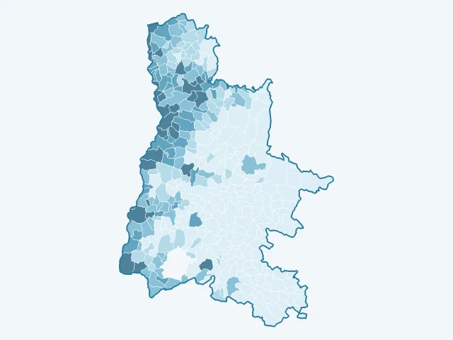 Carte de la densité de population dans la Drôme (26)