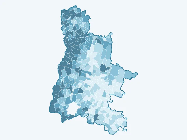 Carte du nombre d'habitants dans la Drôme (26)