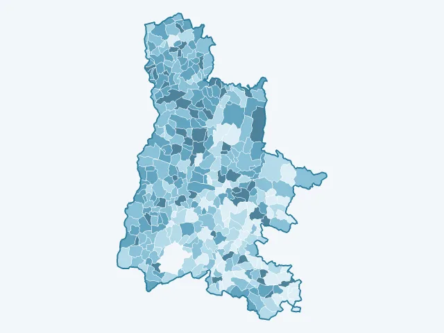 Carte de la population active dans la Drôme (26)