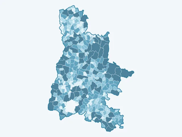 Carte de la superficie dans la Drôme (26)